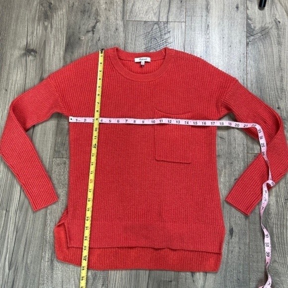 Madewell Thompson Pocket Pullover Sweater Size XXS Heather Red - Picture 3 of 11